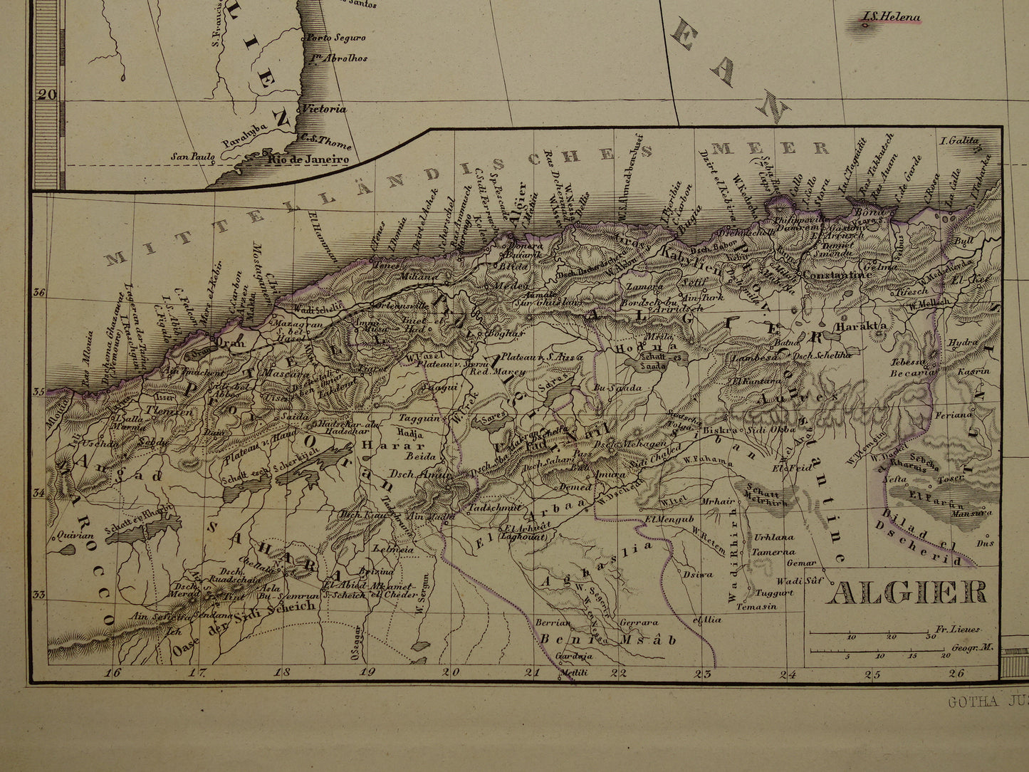 Old map of Africa in 1875 Large original antique map of Africa historical maps