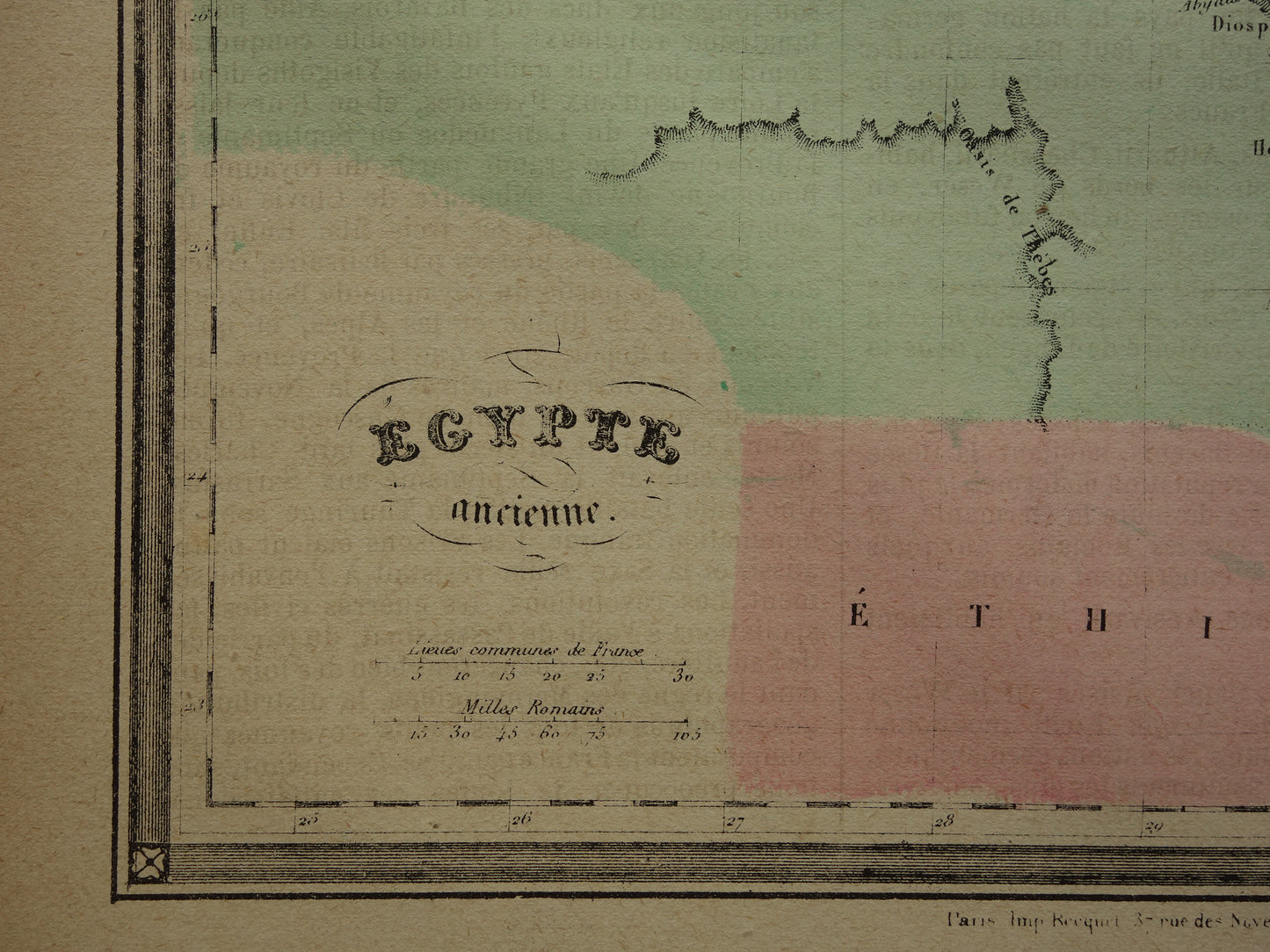 Map of Ancient Egypt Colorful antique French map of Egypt in classical antiquity - vintage maps