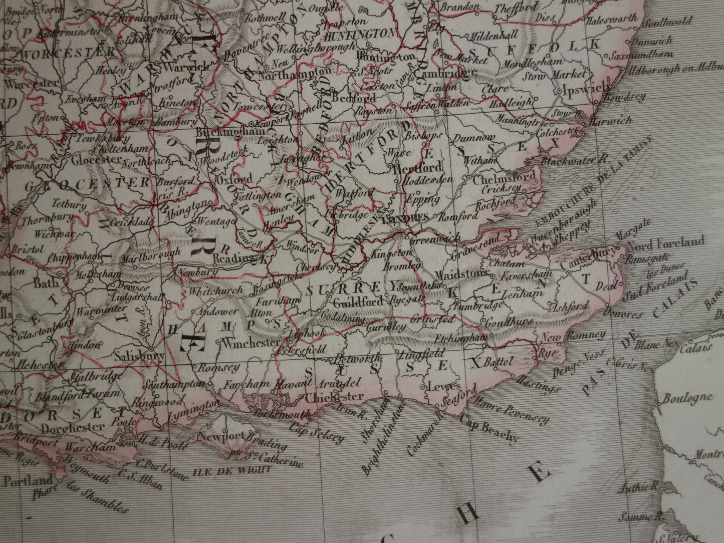 Large Vintage Map of GREAT BRITAIN and IRELAND 190+ Year Old Antique French Map United Kingdom