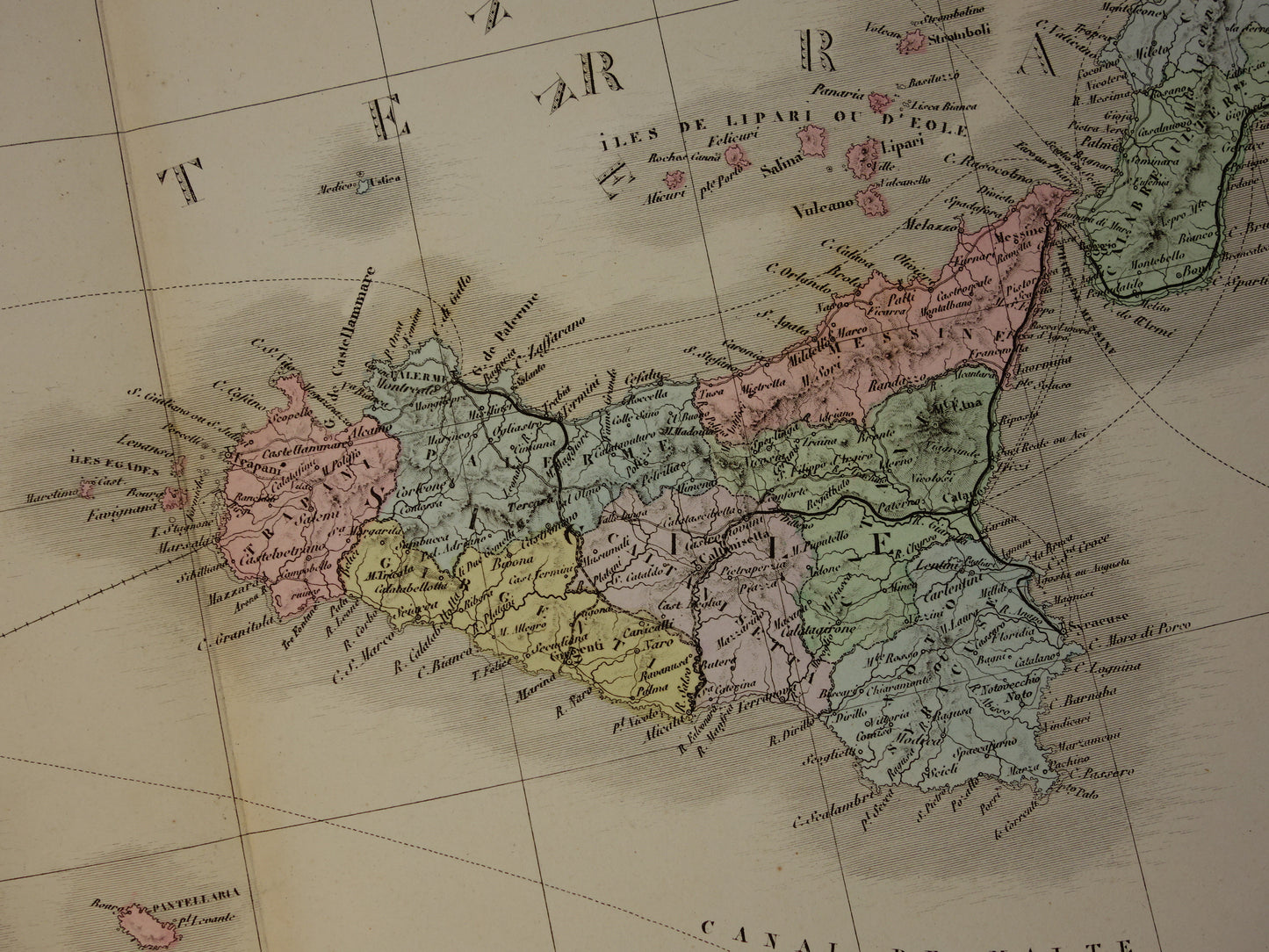ITALY antique map of Italy from 1875 original very large antique hand colored map poster of Italy