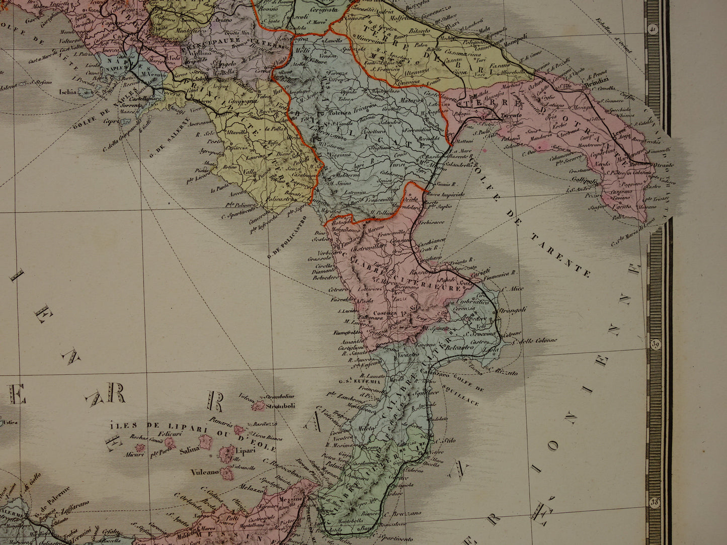 ITALY antique map of Italy from 1875 original very large antique hand colored map poster of Italy