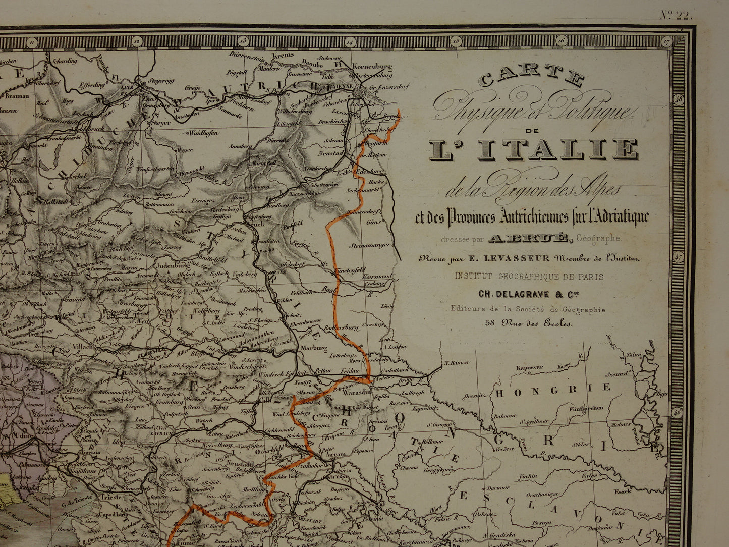 ITALY antique map of Italy from 1875 original very large antique hand colored map poster of Italy