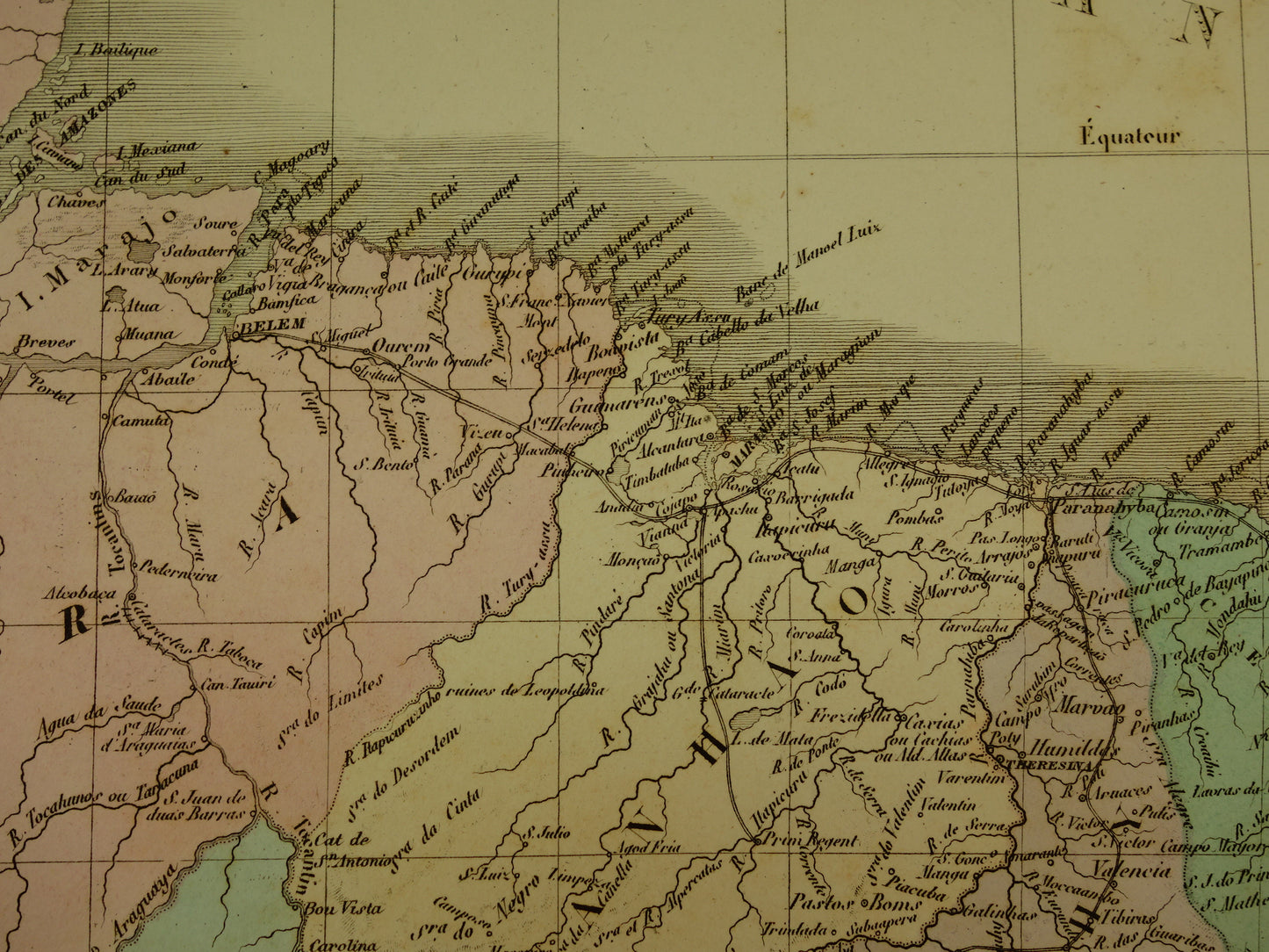 BRAZIL Antique map of Brazil from 1876 Original old large map vintage poster Rio de Janeiro