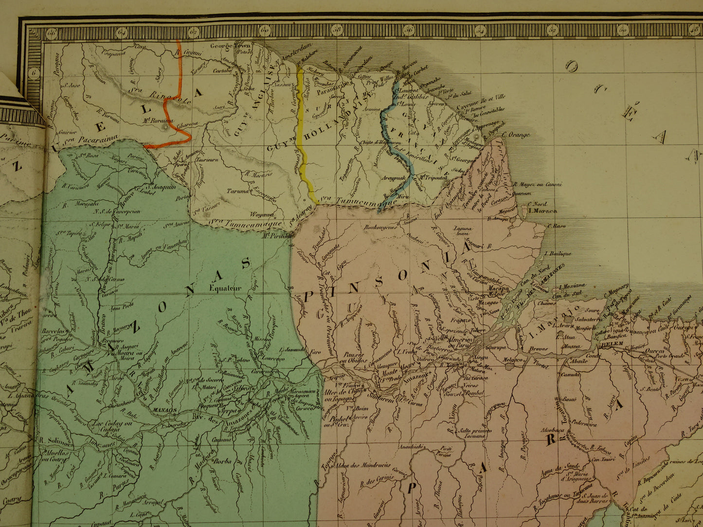 BRAZIL Antique map of Brazil from 1876 Original old large map vintage poster Rio de Janeiro