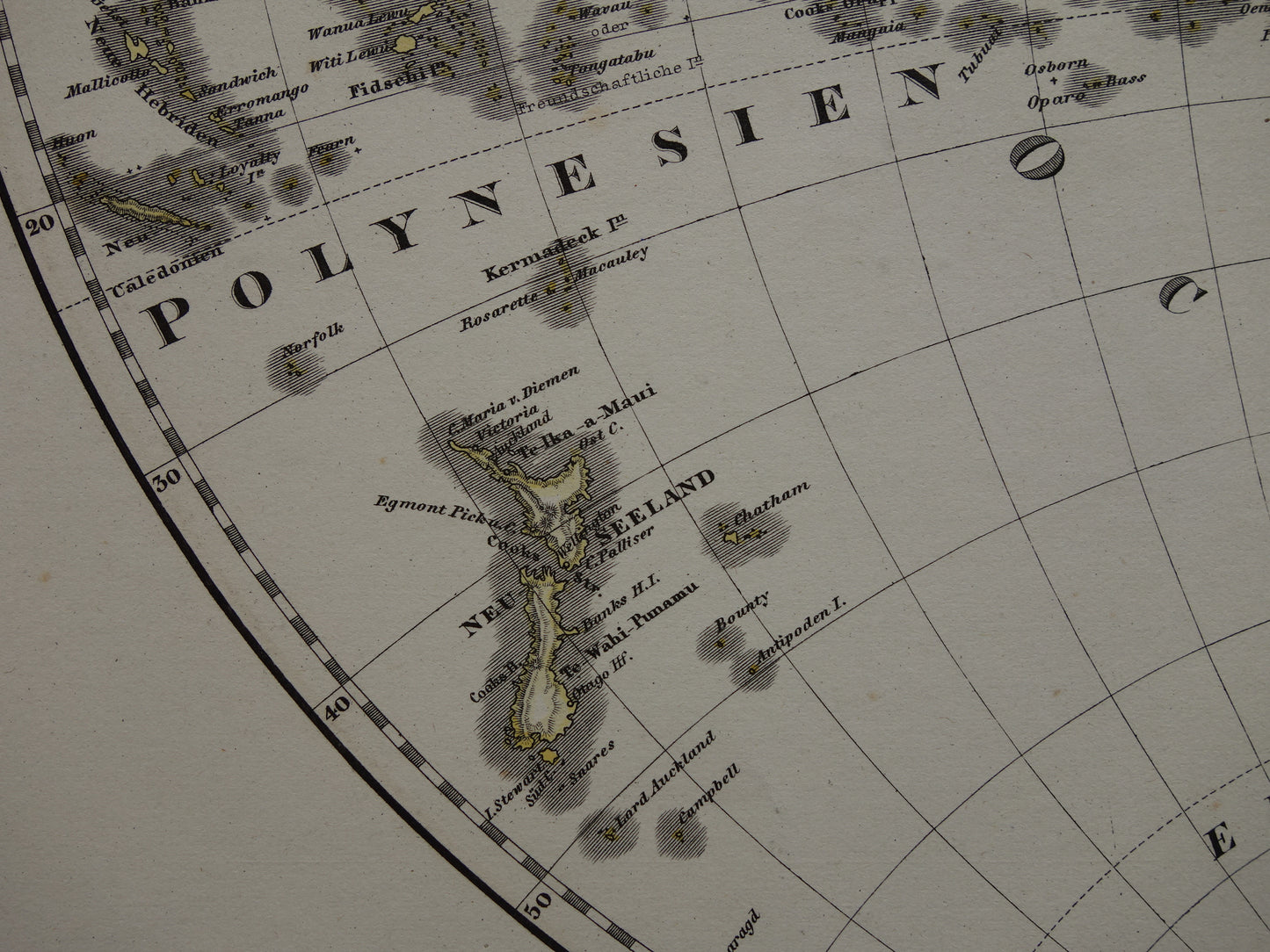 Antike Karte von Amerika, Originalkarte der westlichen Hemisphäre, über 145 Jahre alt, Karte von Nord- und Südamerika, Polynesien, Weltkarte