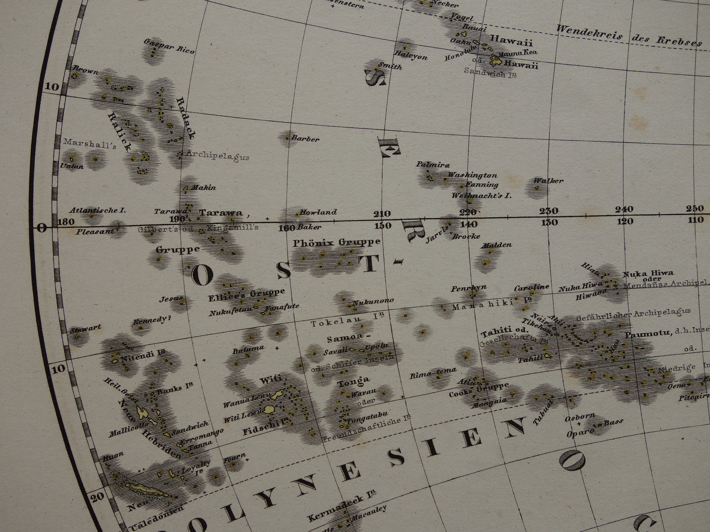 Antike Karte von Amerika, Originalkarte der westlichen Hemisphäre, über 145 Jahre alt, Karte von Nord- und Südamerika, Polynesien, Weltkarte