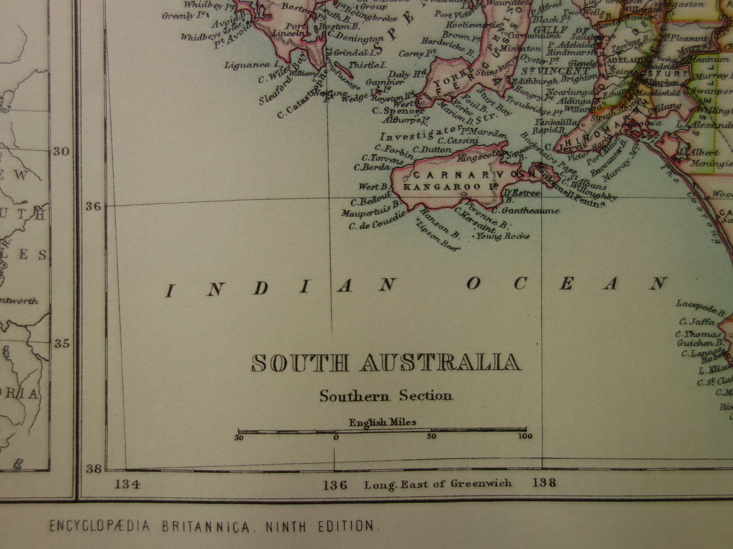 AUSTRALIE oude kaart van Northern Territory en South Australia 1887 originele antieke Engelse landkaart Zuid-Australië