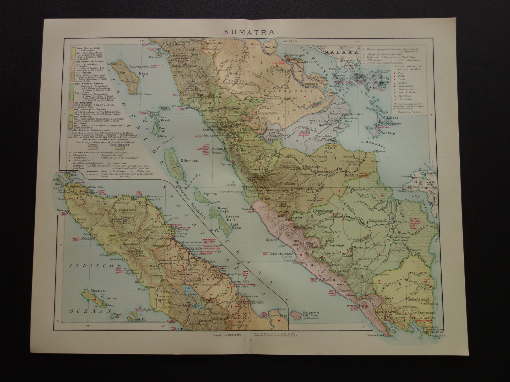 Antieke landkaart van Sumatra te koop