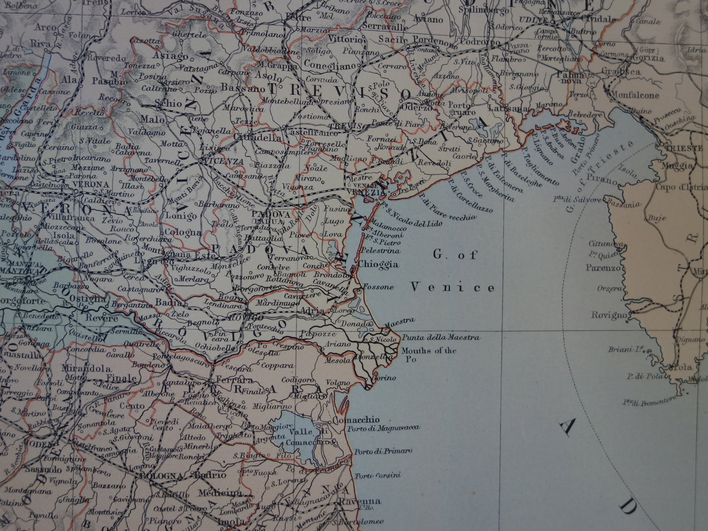 ITALY old map of Italy from 1890 original very large antique map poster of Italy