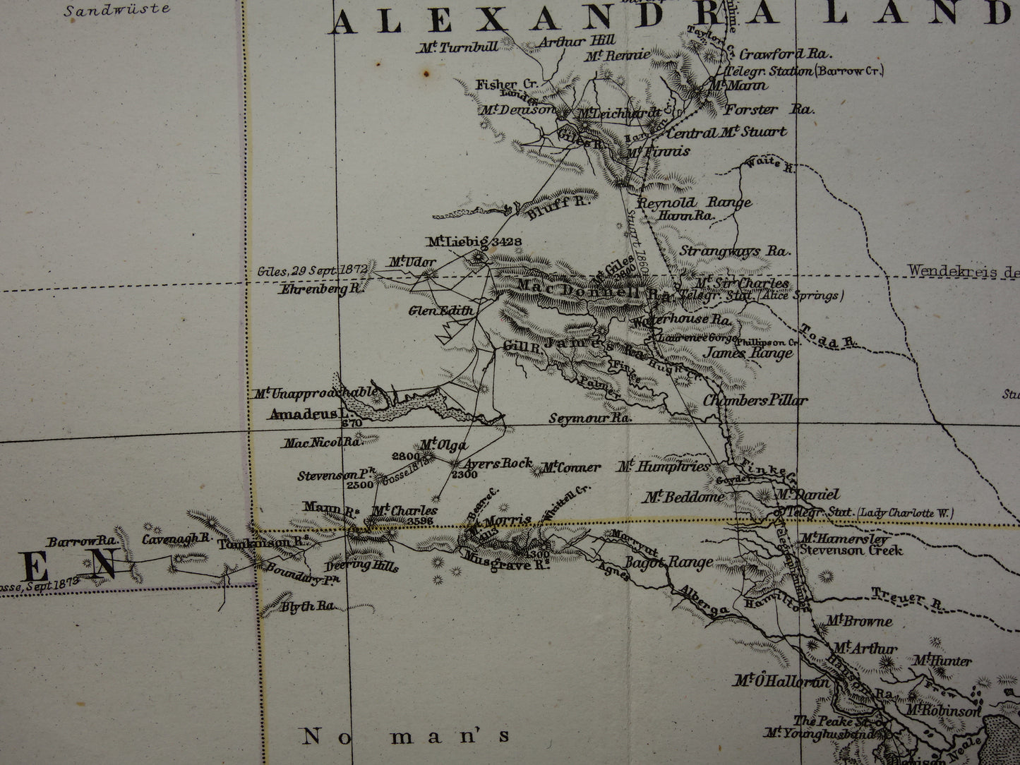 Vintage map of Australia from 1877 original old antique map Sydney Melbourne Perth historical maps