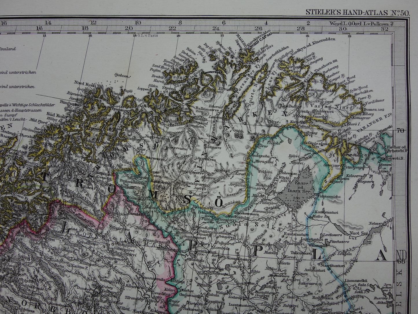 Old map of Norway original antique map Finland Oslo Sweden Stockholm vintage poster