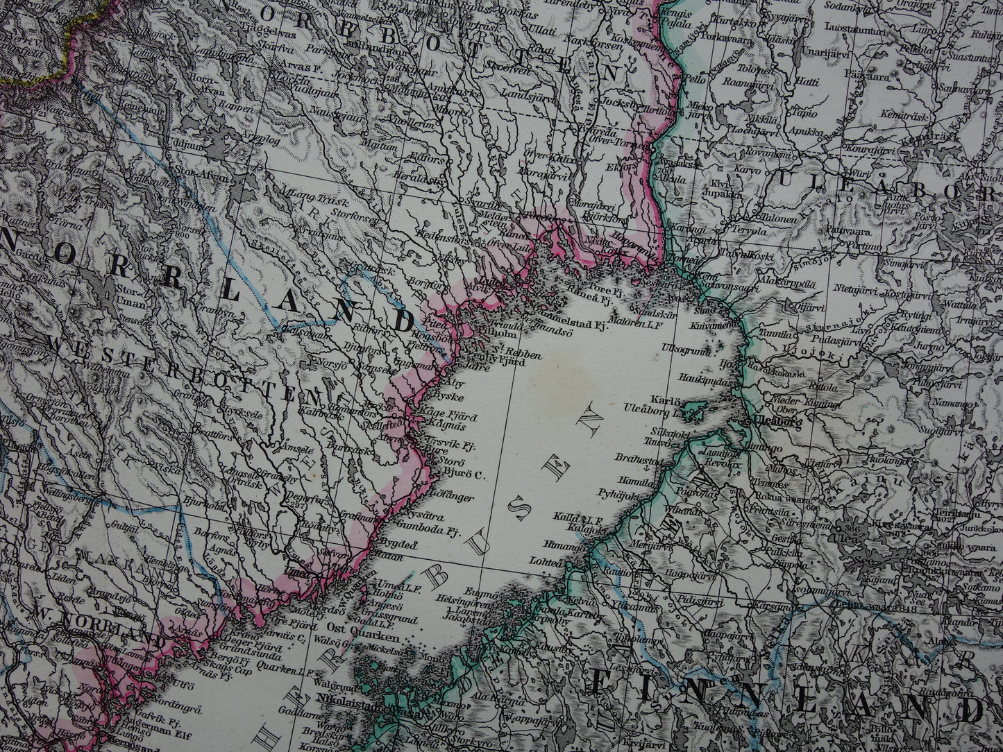 Old map of Norway original antique map Finland Oslo Sweden Stockholm vintage poster