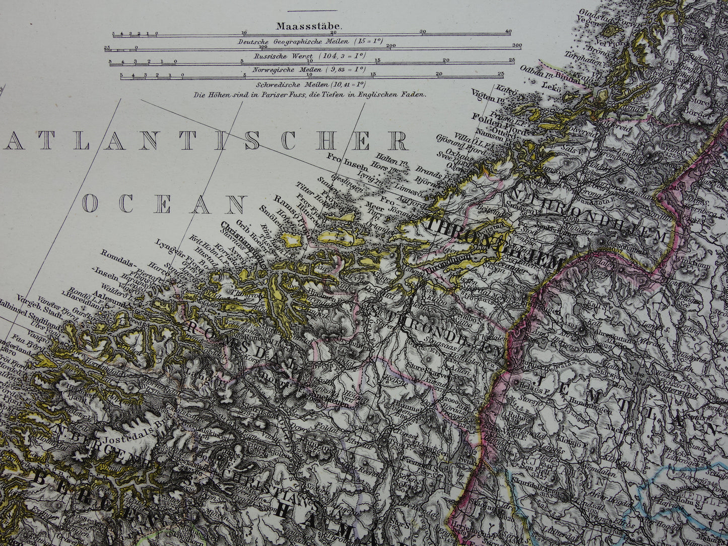 Old map of Norway original antique map Finland Oslo Sweden Stockholm vintage poster