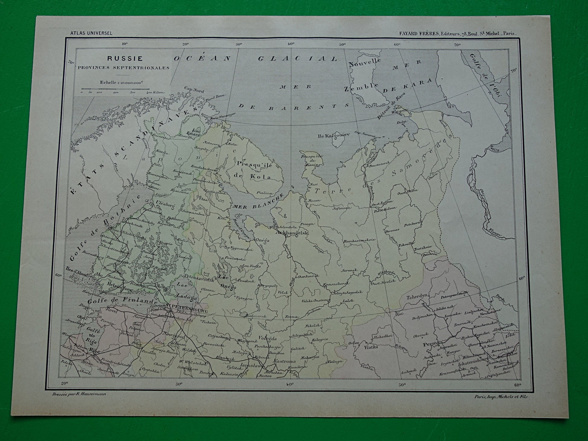 RUSLAND Oude kaart van Barentszzee uit het jaar 1896 historische landkaart noord-Rusland oude vintage kaarten