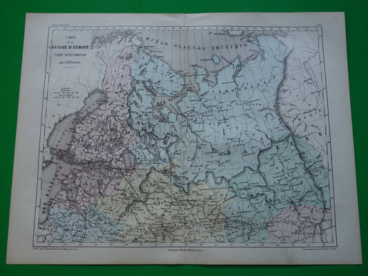 RUSLAND Oude kaart van Witte Zee Finland uit het jaar 1858 historische landkaart noord-Rusland oude vintage kaarten Barentszzee
