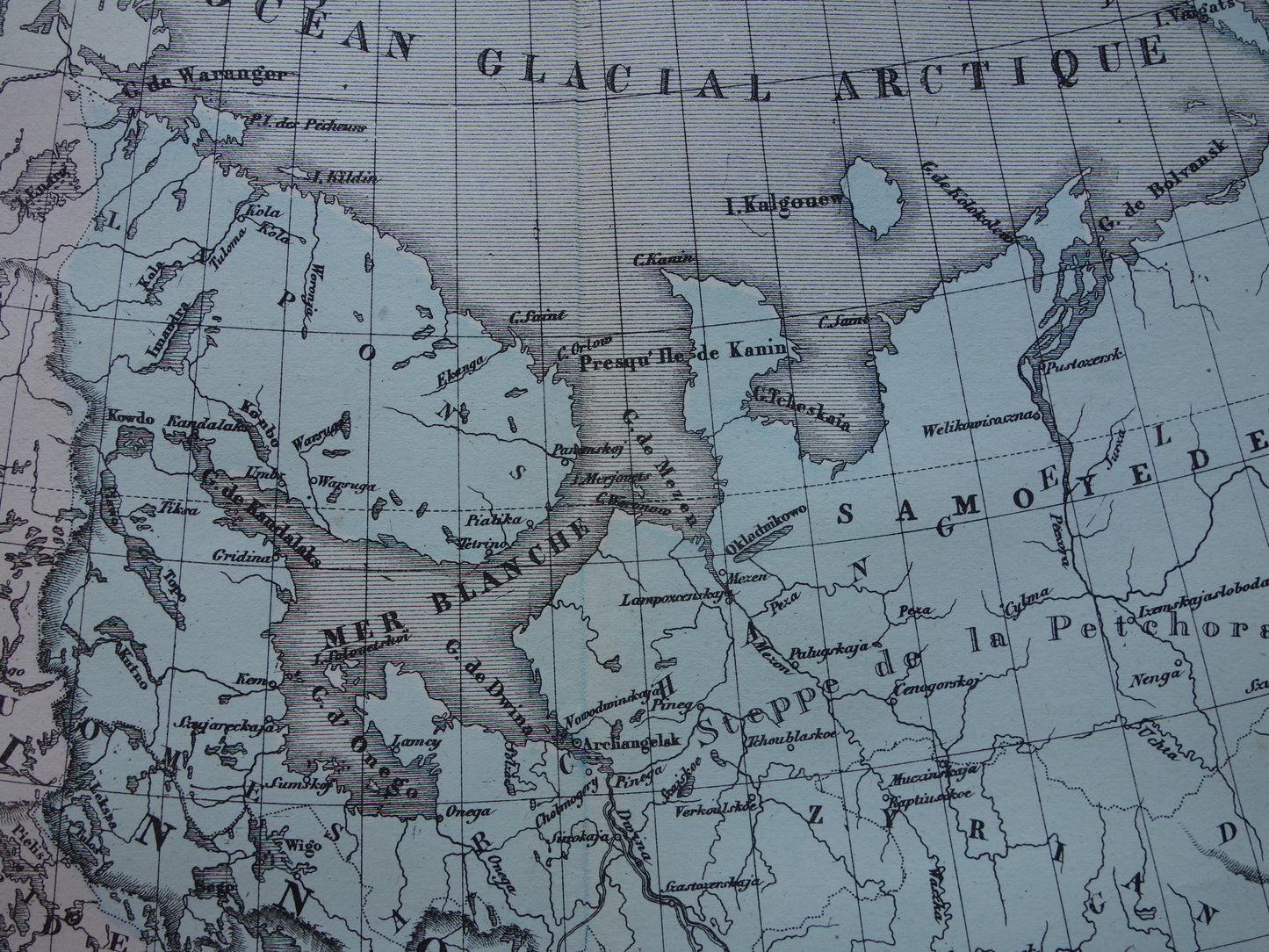 RUSSIA Old map of White Sea Finland from the year 1858 historical map northern Russia old vintage maps Barents Sea