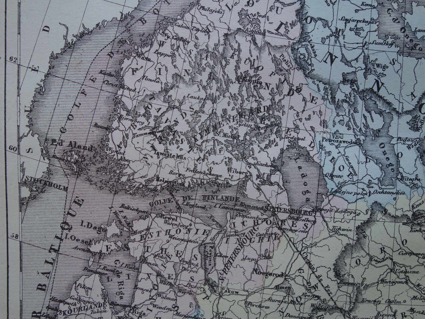 RUSSIA Old map of White Sea Finland from the year 1858 historical map northern Russia old vintage maps Barents Sea