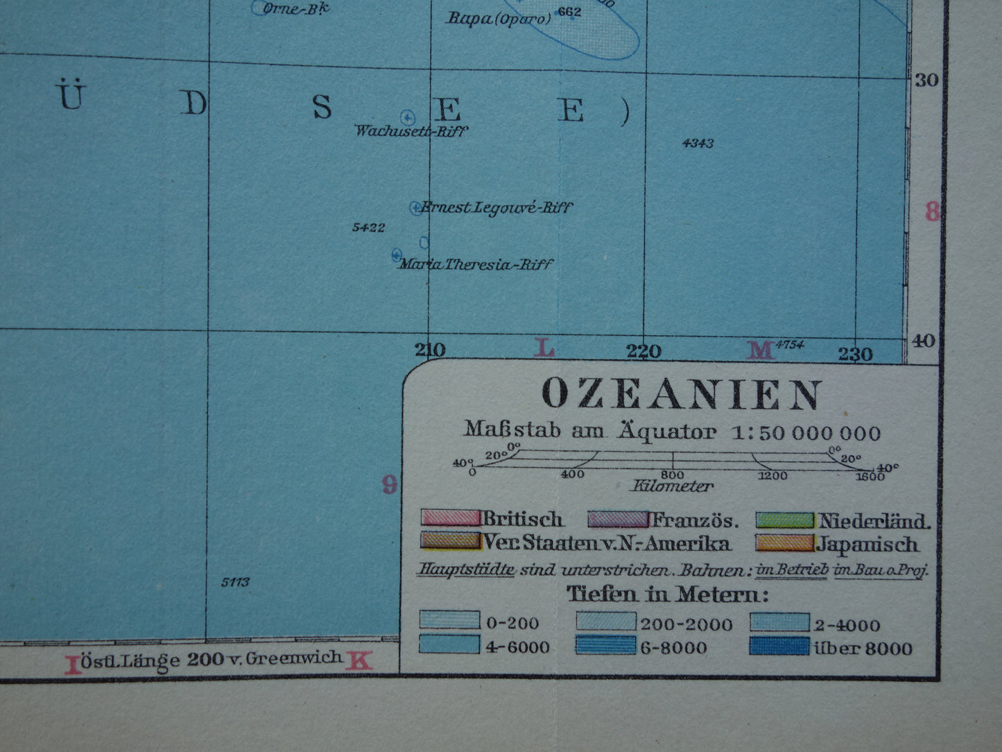 Old map of Oceania from 1928 original antique map Australia Indonesia New Zealand vintage maps
