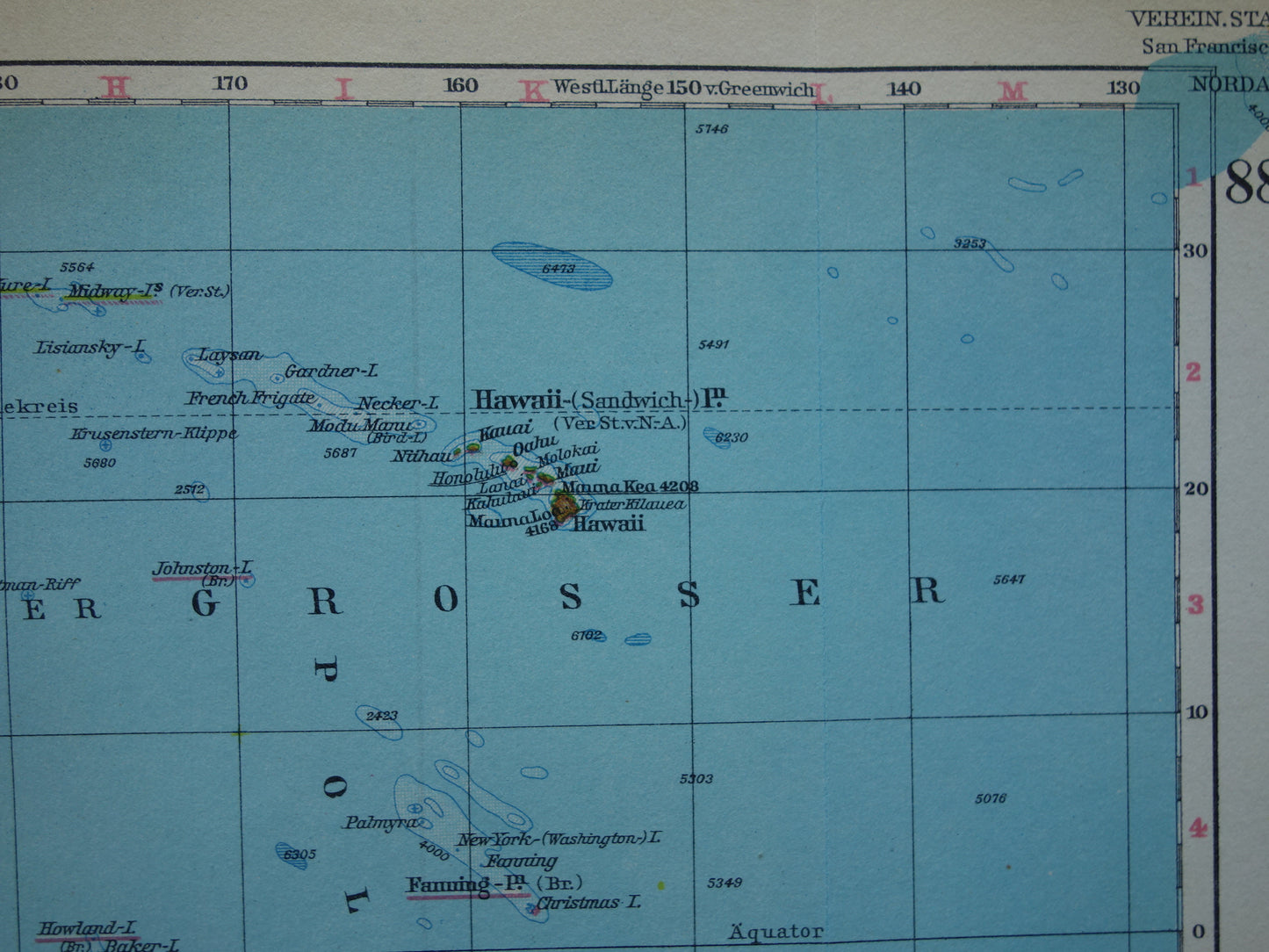 Old map of Oceania from 1928 original antique map Australia Indonesia New Zealand vintage maps