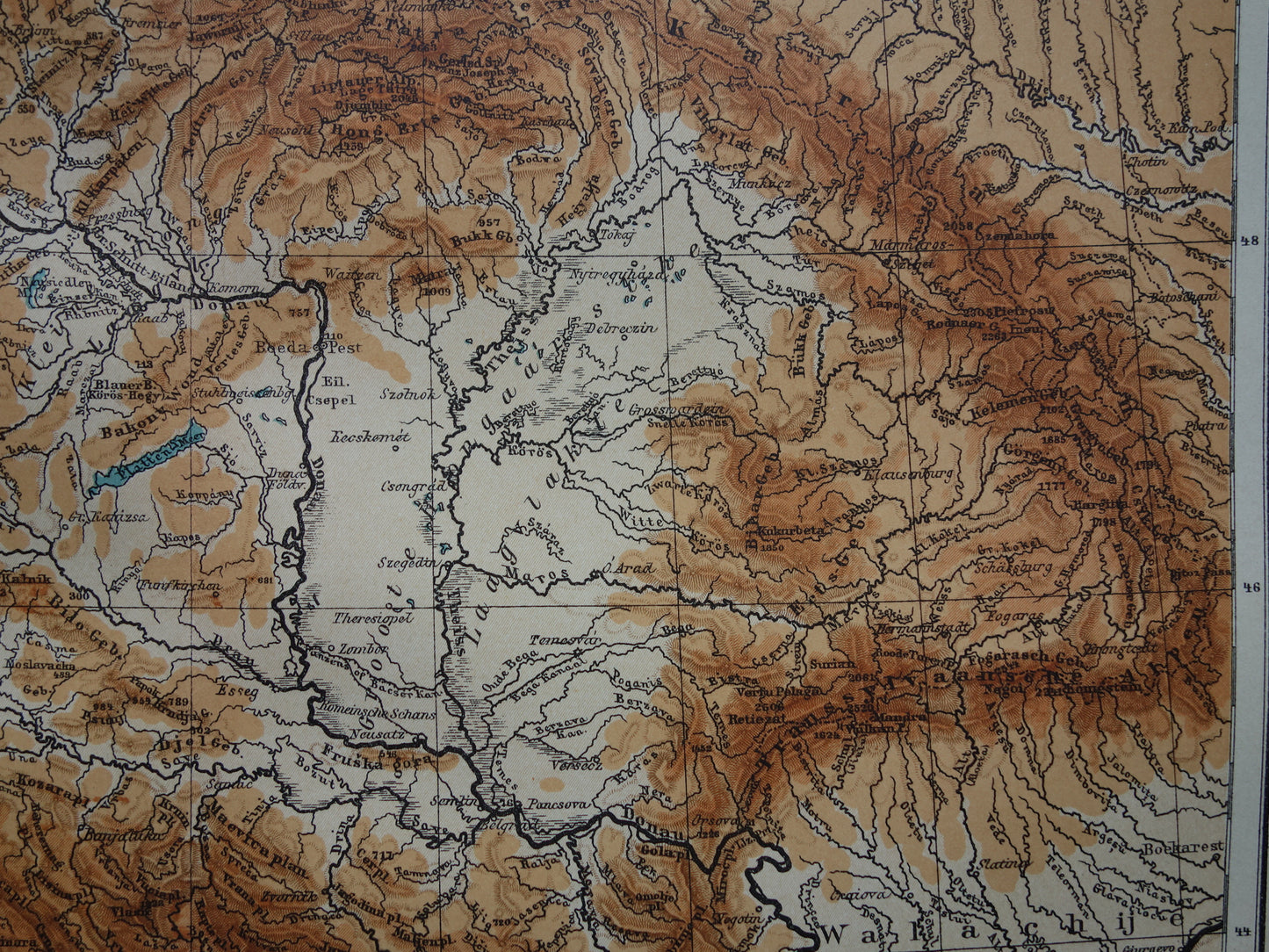 Karpaten gebergte antieke kaarten vintage print