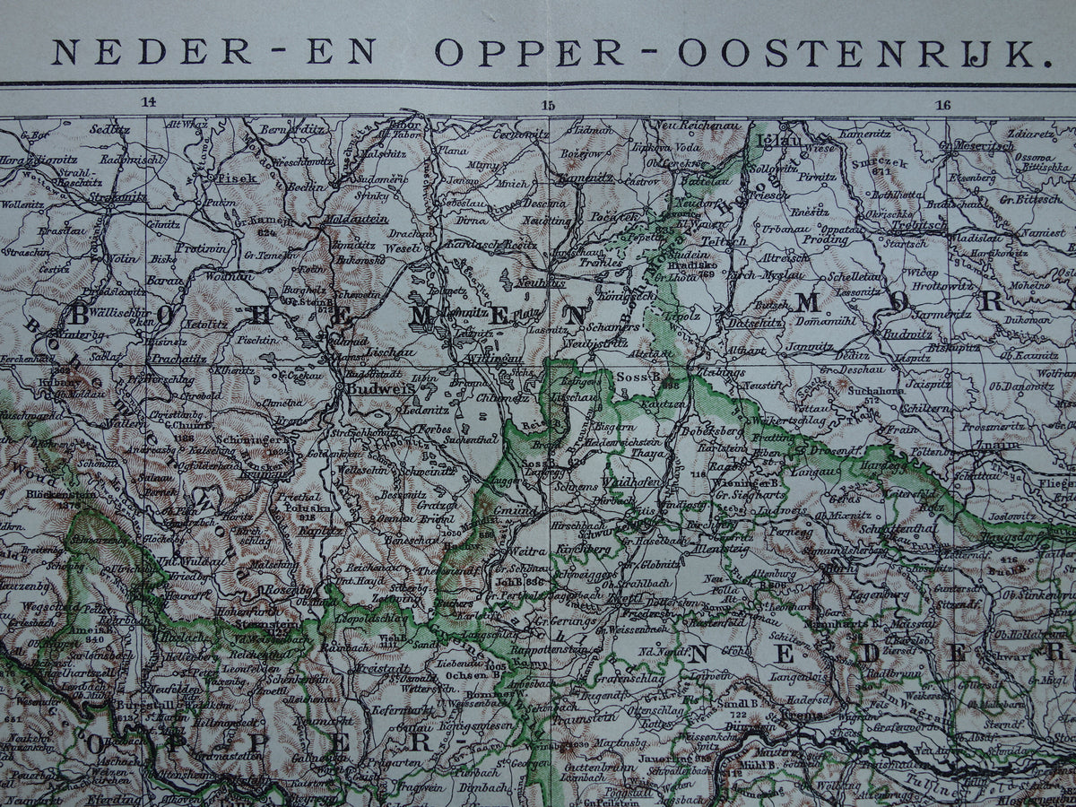 Old map of Austria from 1910 original vintage map Vienna Upper and Lower Austria Antique Maps Shop
