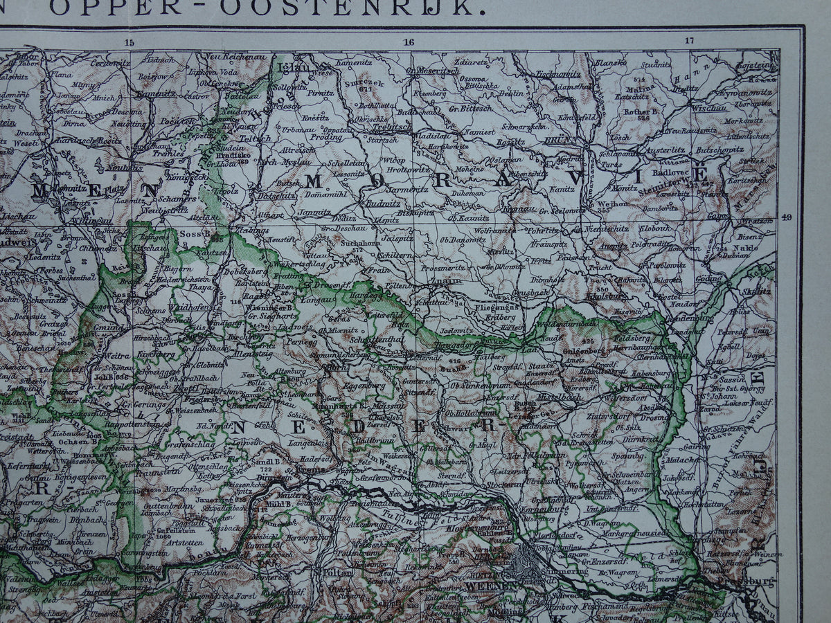 Old map of Austria from 1910 original vintage map Vienna Upper and Lower Austria Antique Maps Shop