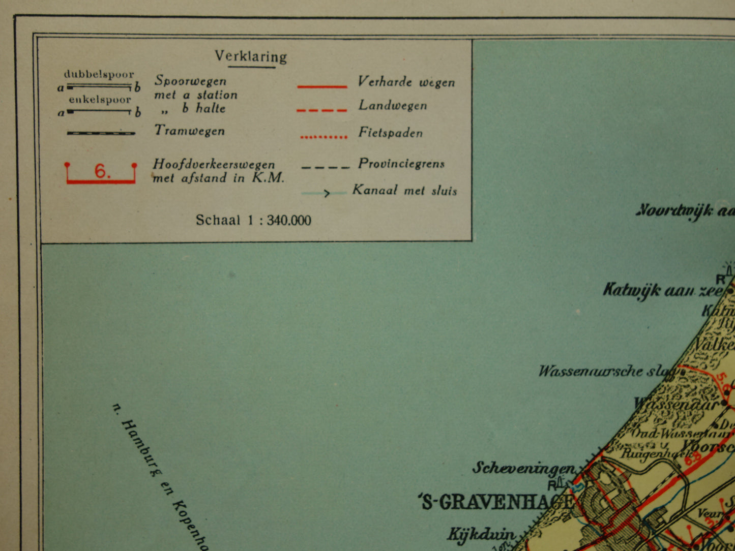 South Holland Old map of the province of South Holland from 1934 original vintage historical map