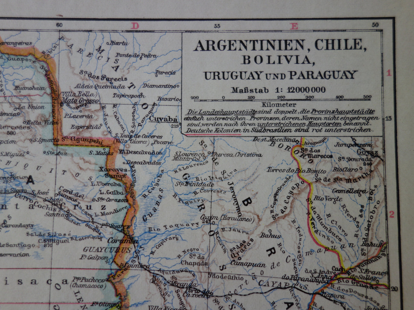 SOUTH AMERICA old map of Argentina Chile Uruguay detailed vintage map from 1928 Paraguay Bolivia
