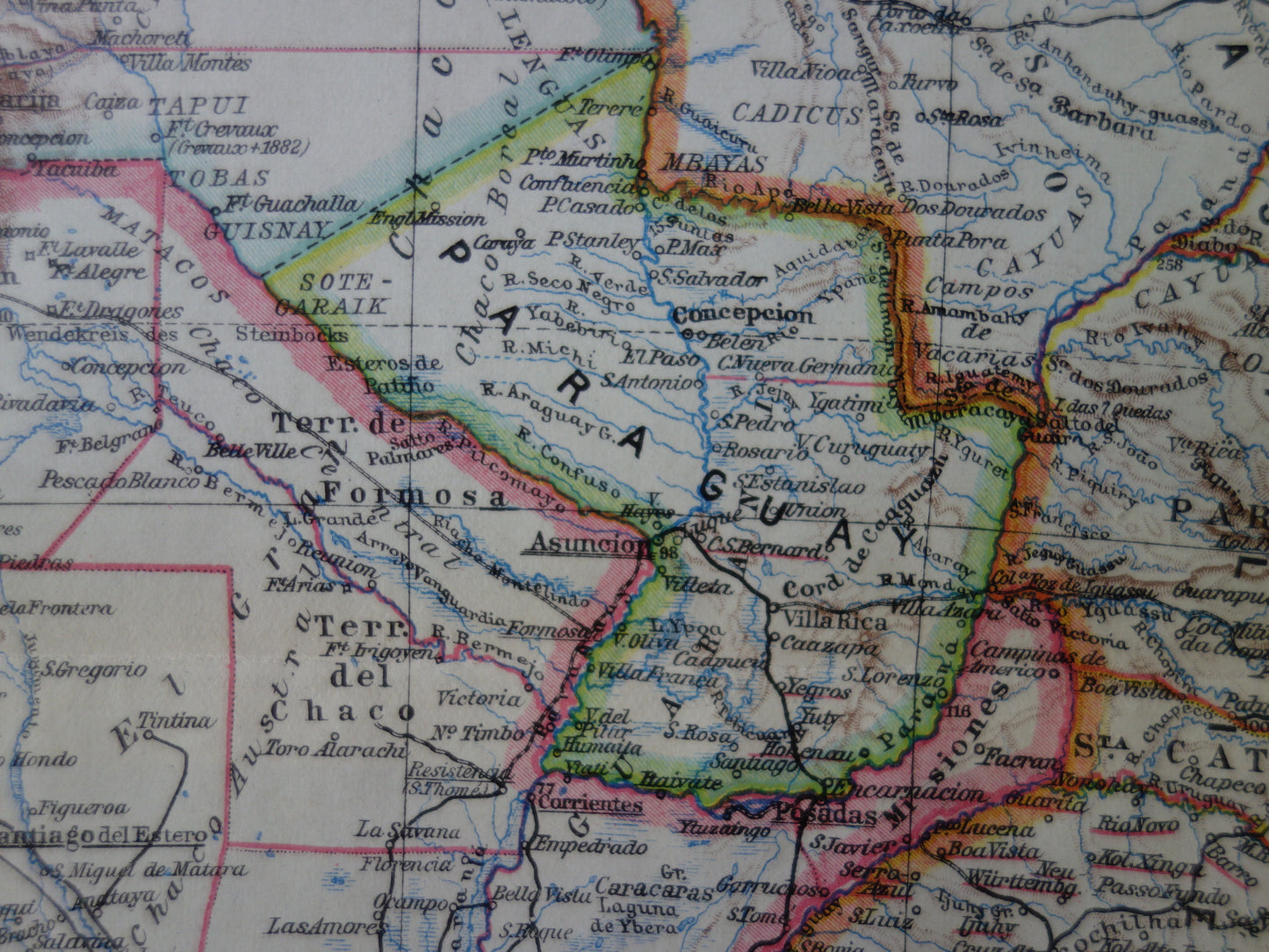 SOUTH AMERICA old map of Argentina Chile Uruguay detailed vintage map from 1928 Paraguay Bolivia