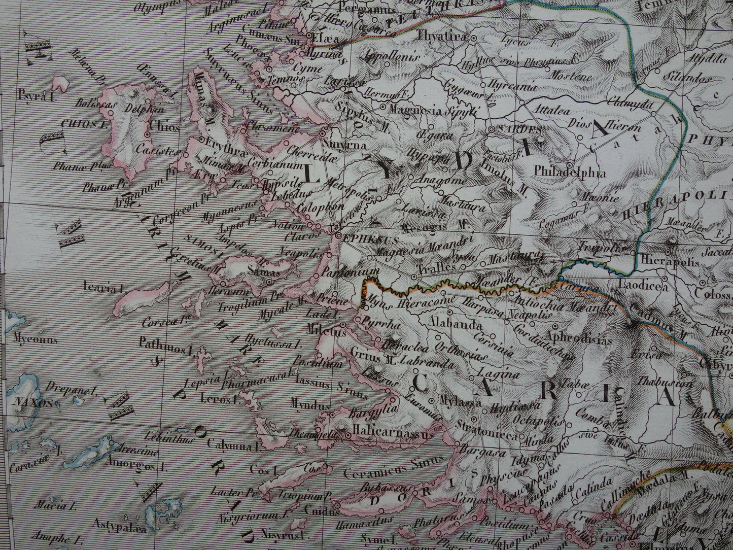 Turkey large old map of Asia Minor in Classical Antiquity original antique map from 1831