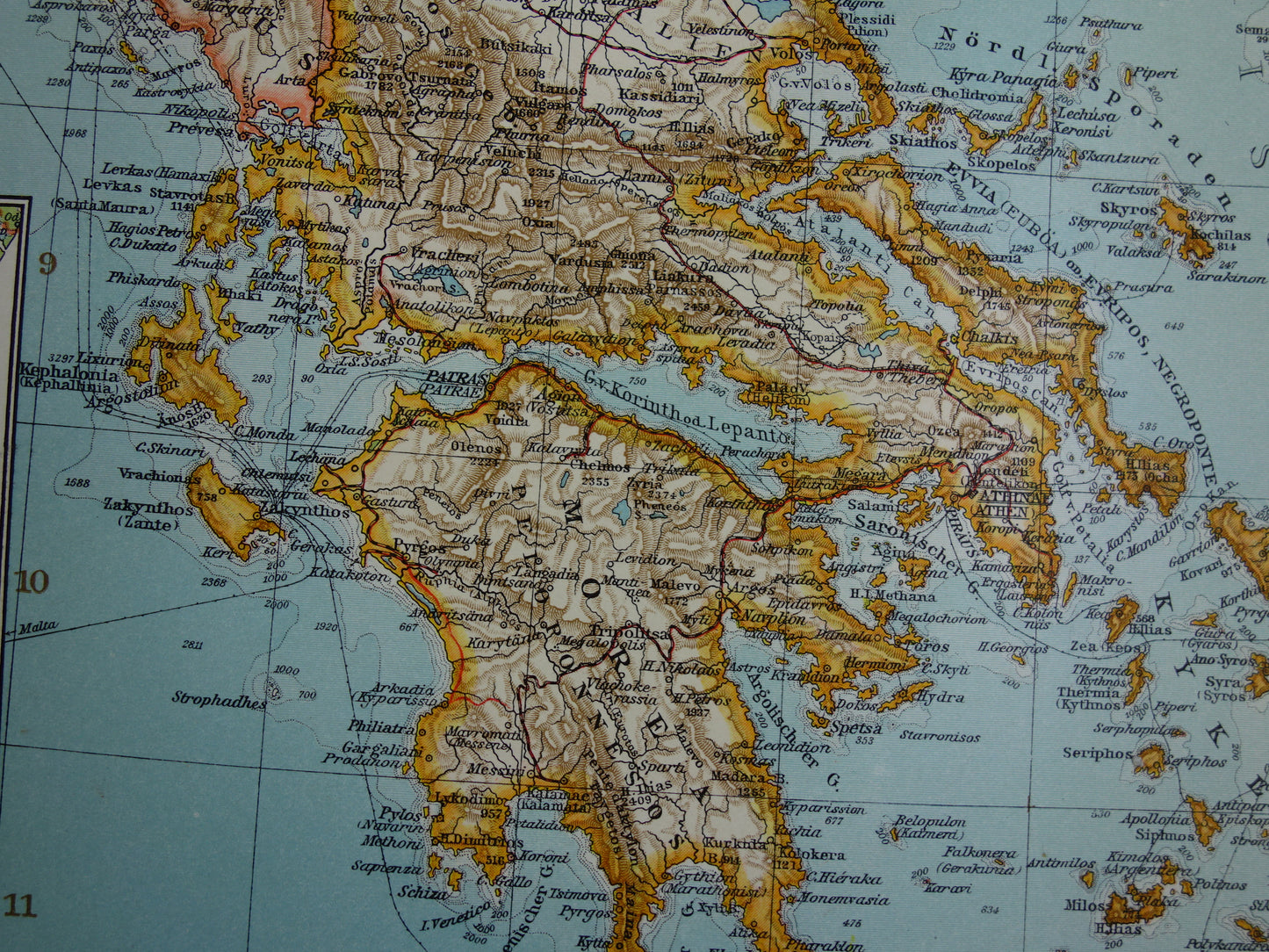 BALKAN oude landkaart van Griekenland Europees Turkije uit 1910 originele antieke historische kaart van Roemenië Bulgarije Servië Bosnië Montenegro Griekenland