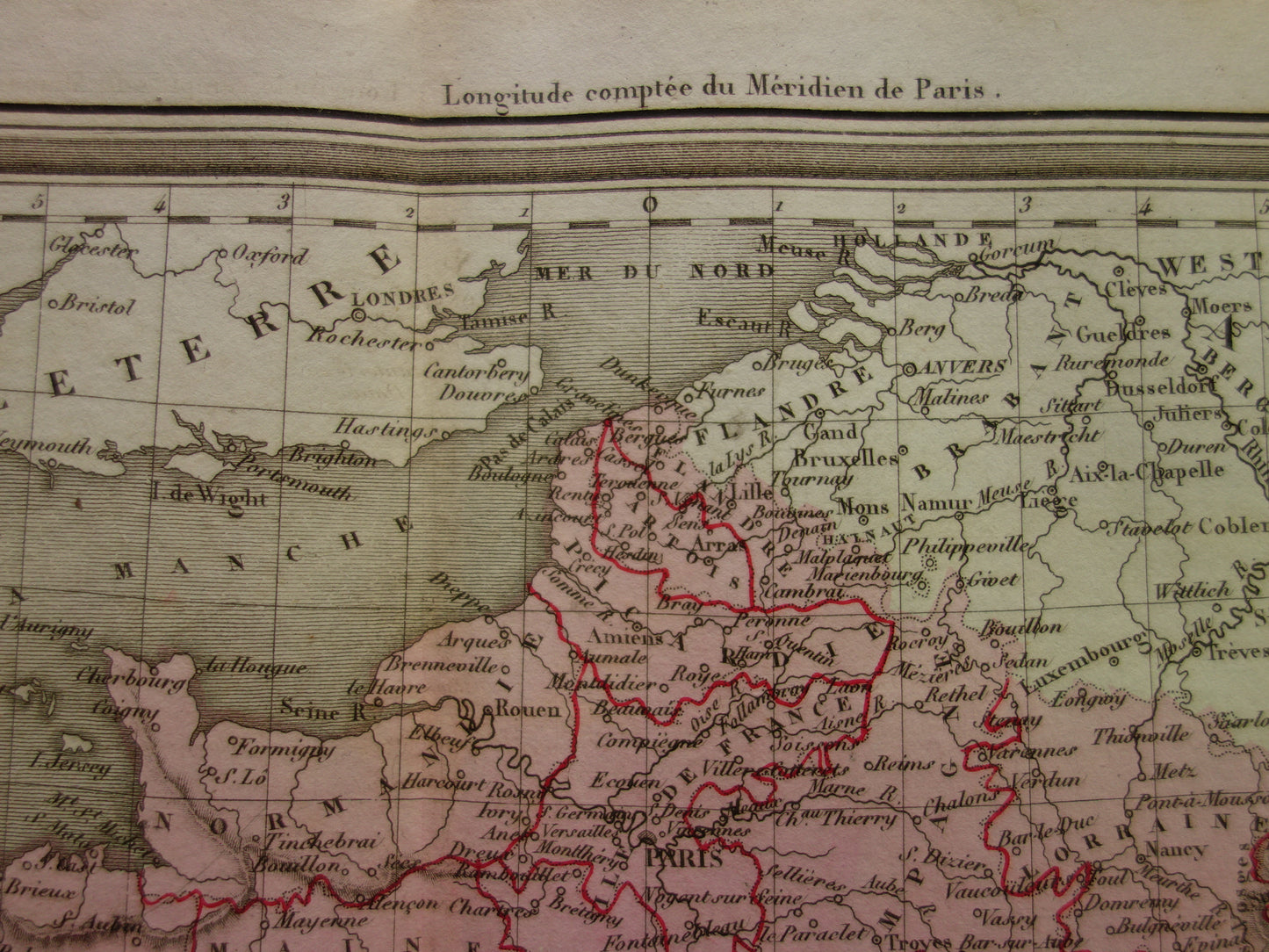 Antique map of FRANCE 180+ year old French hand-colored map 1838