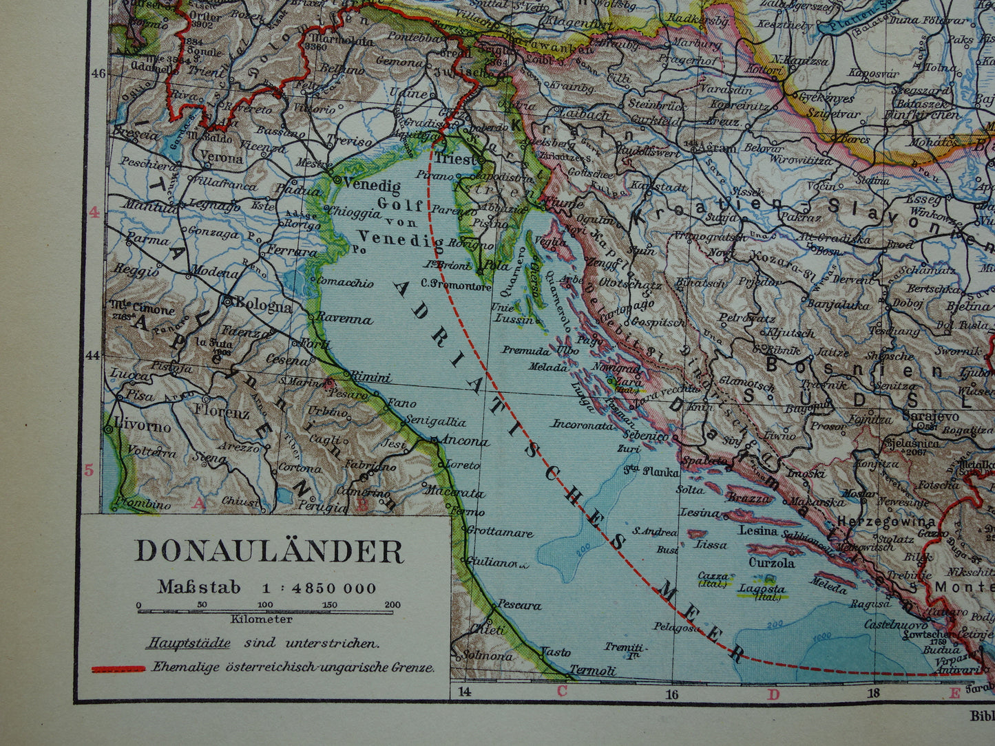 BALKANS old map of the Balkans from 1928 original vintage map Romania Hungary Czech Republic Slovakia Bosnia
