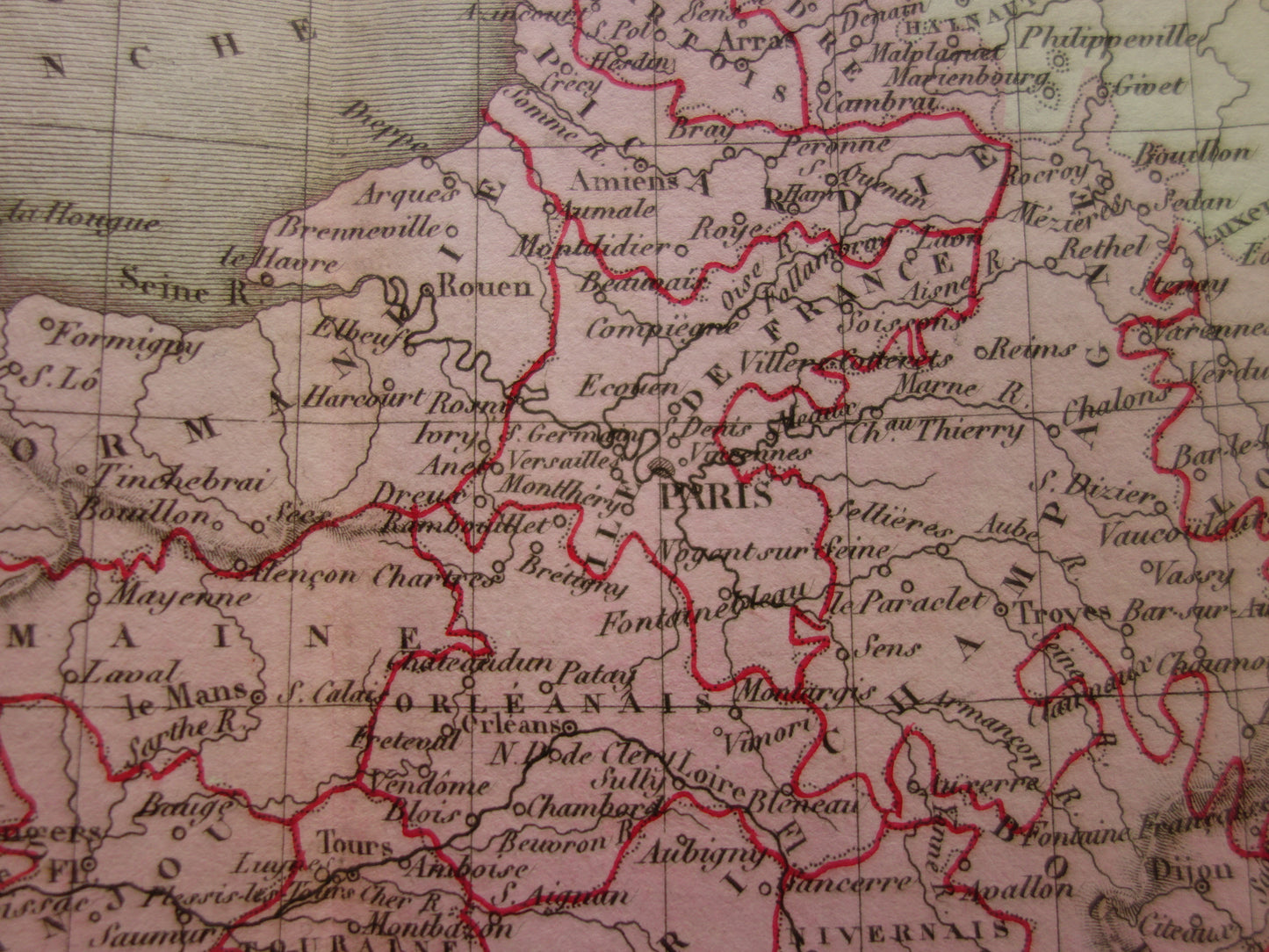 Antique map of FRANCE 180+ year old French hand-colored map 1838