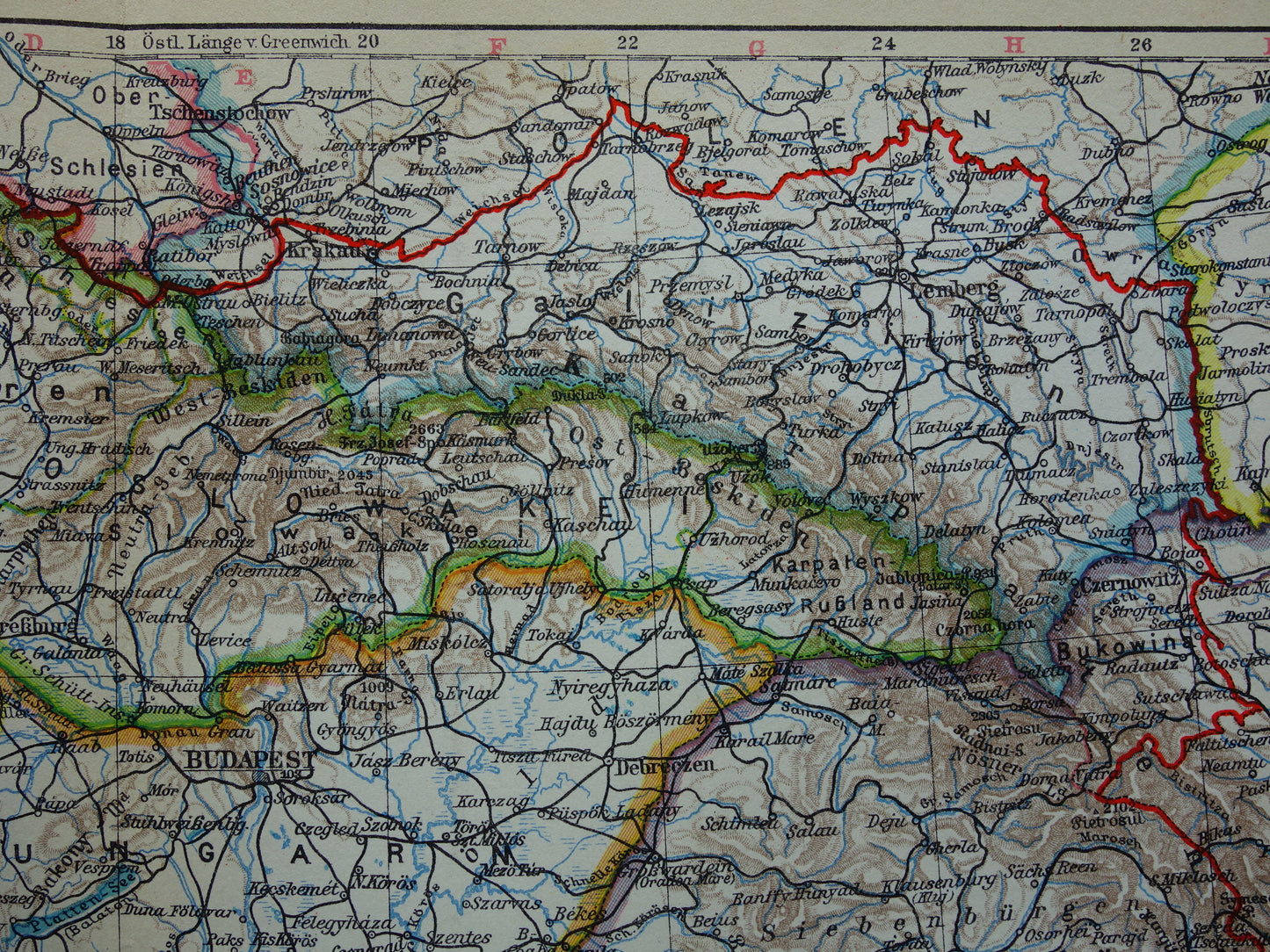 BALKANS old map of the Balkans from 1928 original vintage map Romania Hungary Czech Republic Slovakia Bosnia