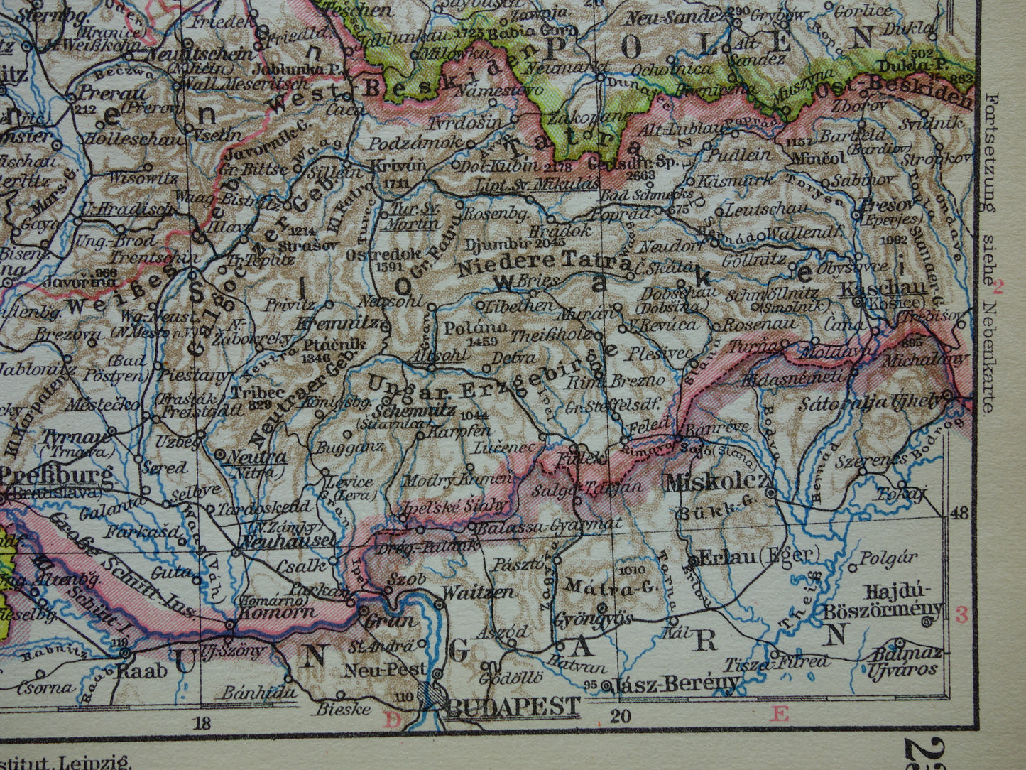TSJECHOSLOWAKIJE oude kaart van Tsjechië en Slowakije uit 1928 originele kleine vintage landkaart Praag Bratislava