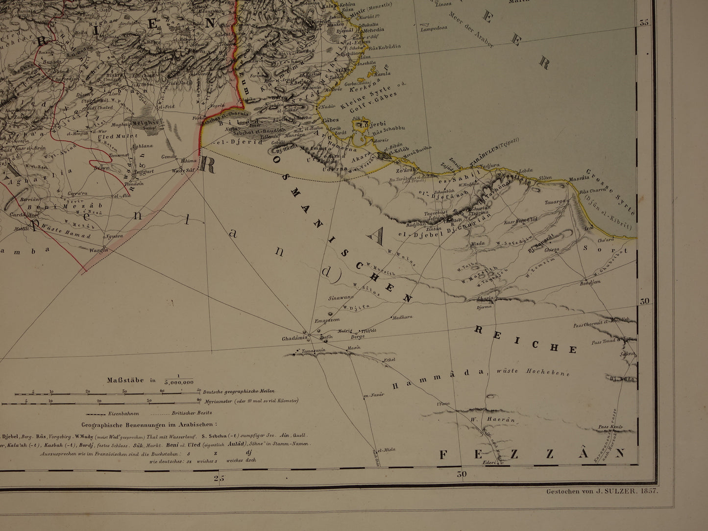 Alte Karte des westlichen Mittelmeers, originale antike Karte von Marokko, Tunesien, Algerien, Spanien und Korsika mit Datumsangabe, große historische Karten