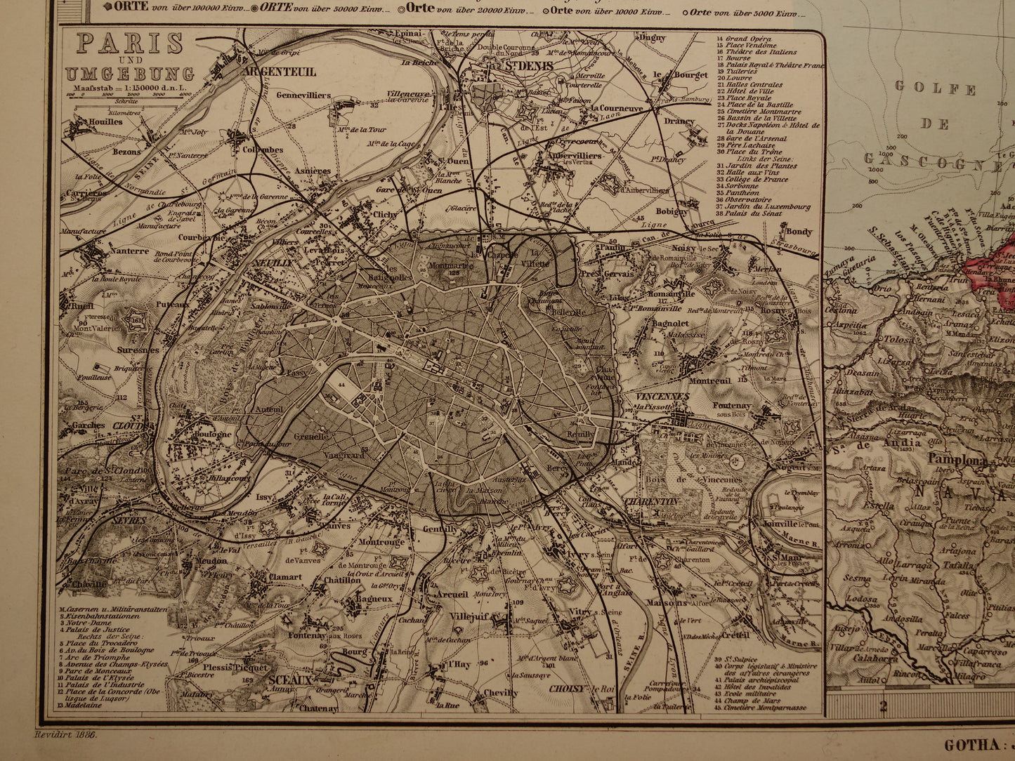 Large old map of France 1886 original antique map 74 x 92 cm with date vintage maps