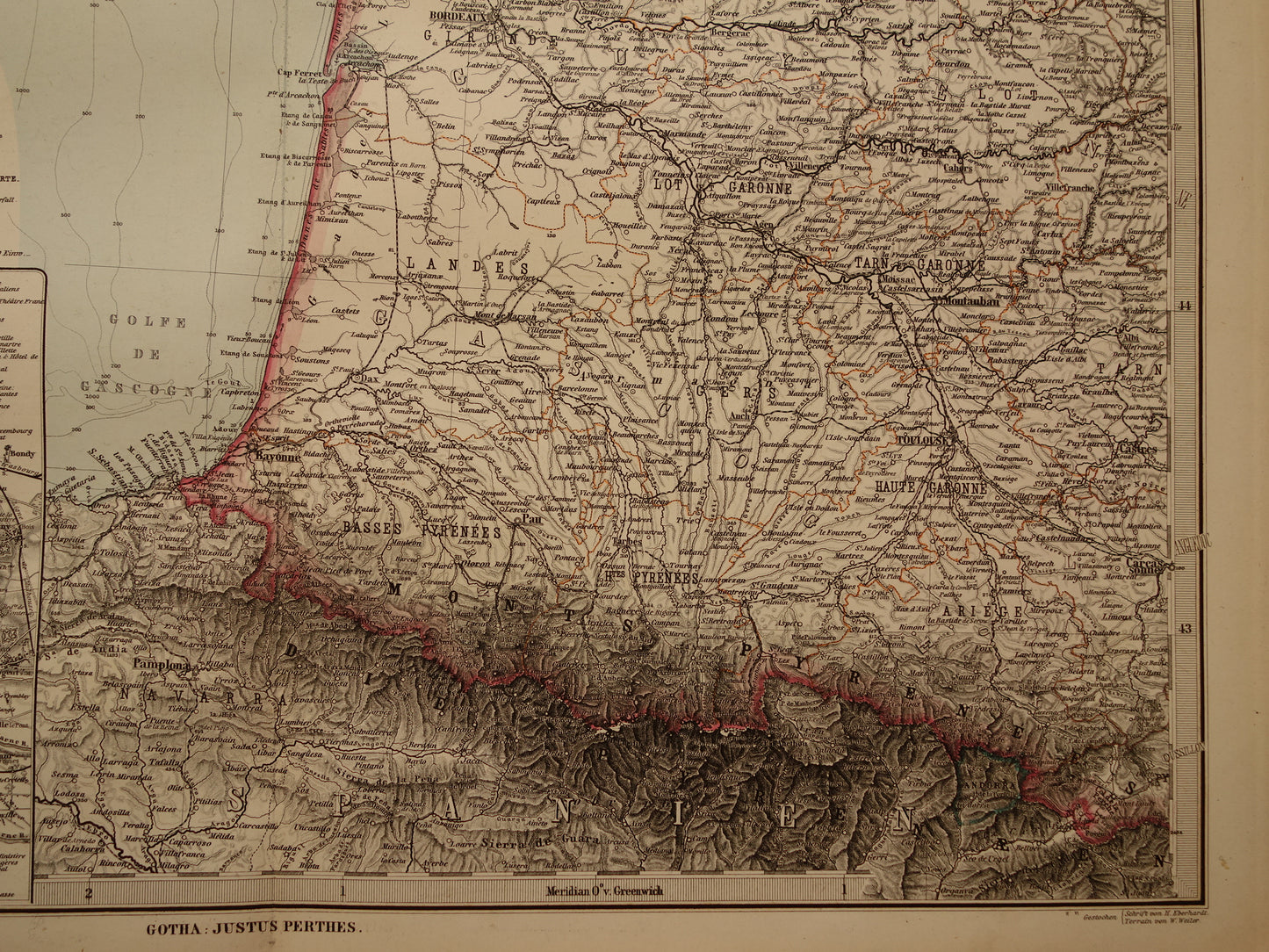 Large old map of France 1886 original antique map 74 x 92 cm with date vintage maps