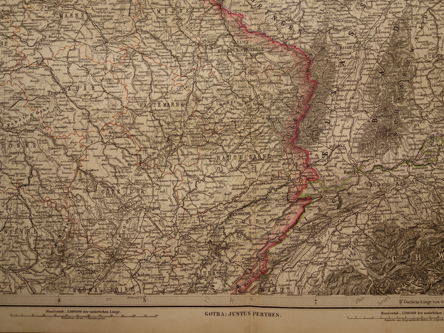 Large old map of France 1886 original antique map 74 x 92 cm with date vintage maps