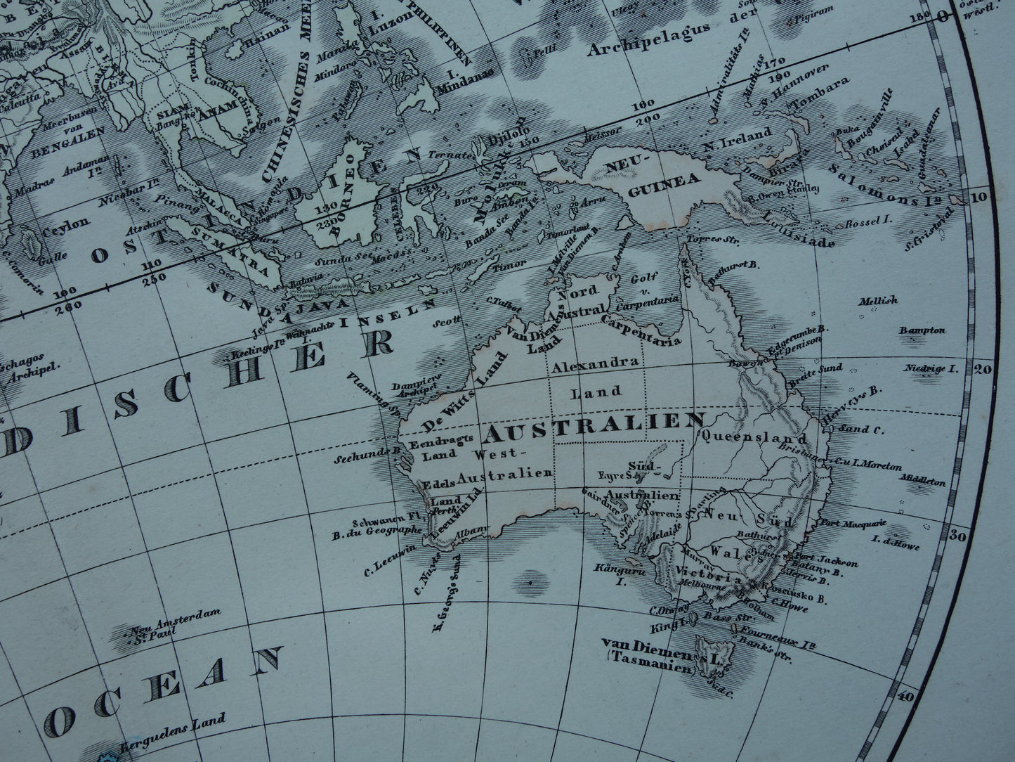 World map antique map of Western and Eastern Hemisphere original 140+ year old map of the world in two parts