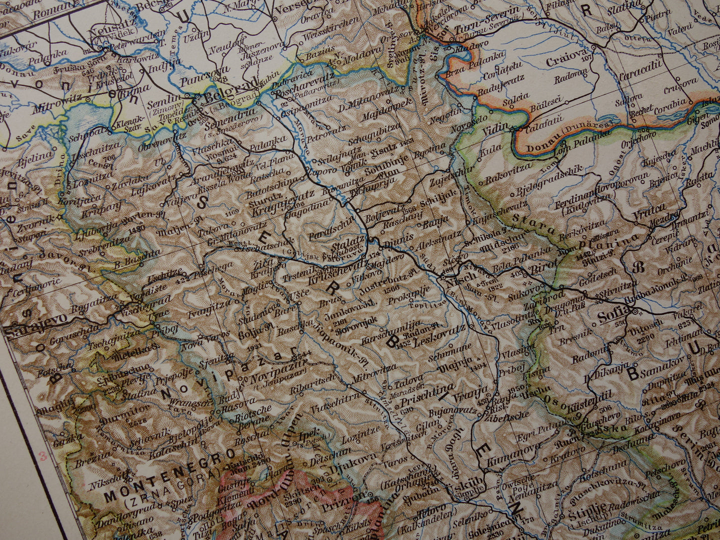 originele oude landkaarten Servië winkel