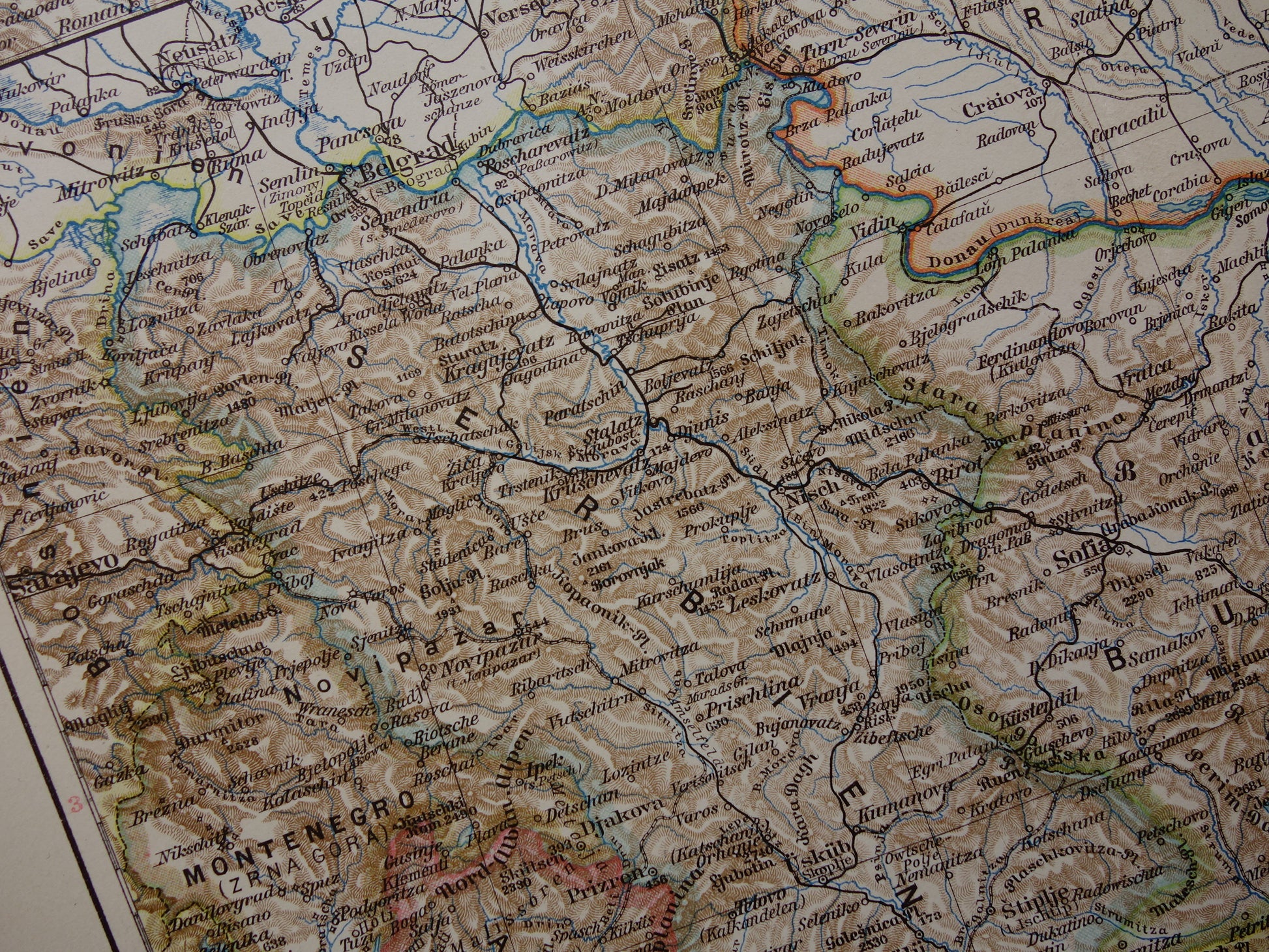 originele oude landkaarten Servië winkel
