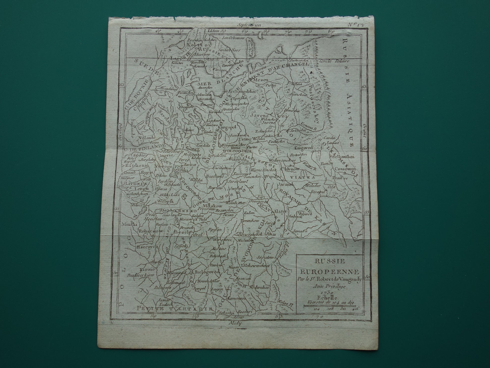 230+ jaar oude kaart van Europees Rusland uit 1793 Originele antieke landkaart