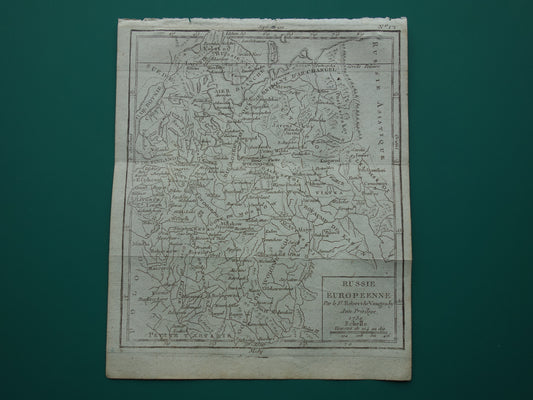 230+ jaar oude kaart van Europees Rusland uit 1793 Originele antieke landkaart