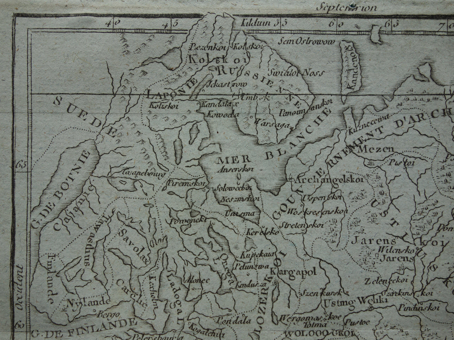 230+ jaar oude kaart van Europees Rusland uit 1793 Originele antieke landkaart