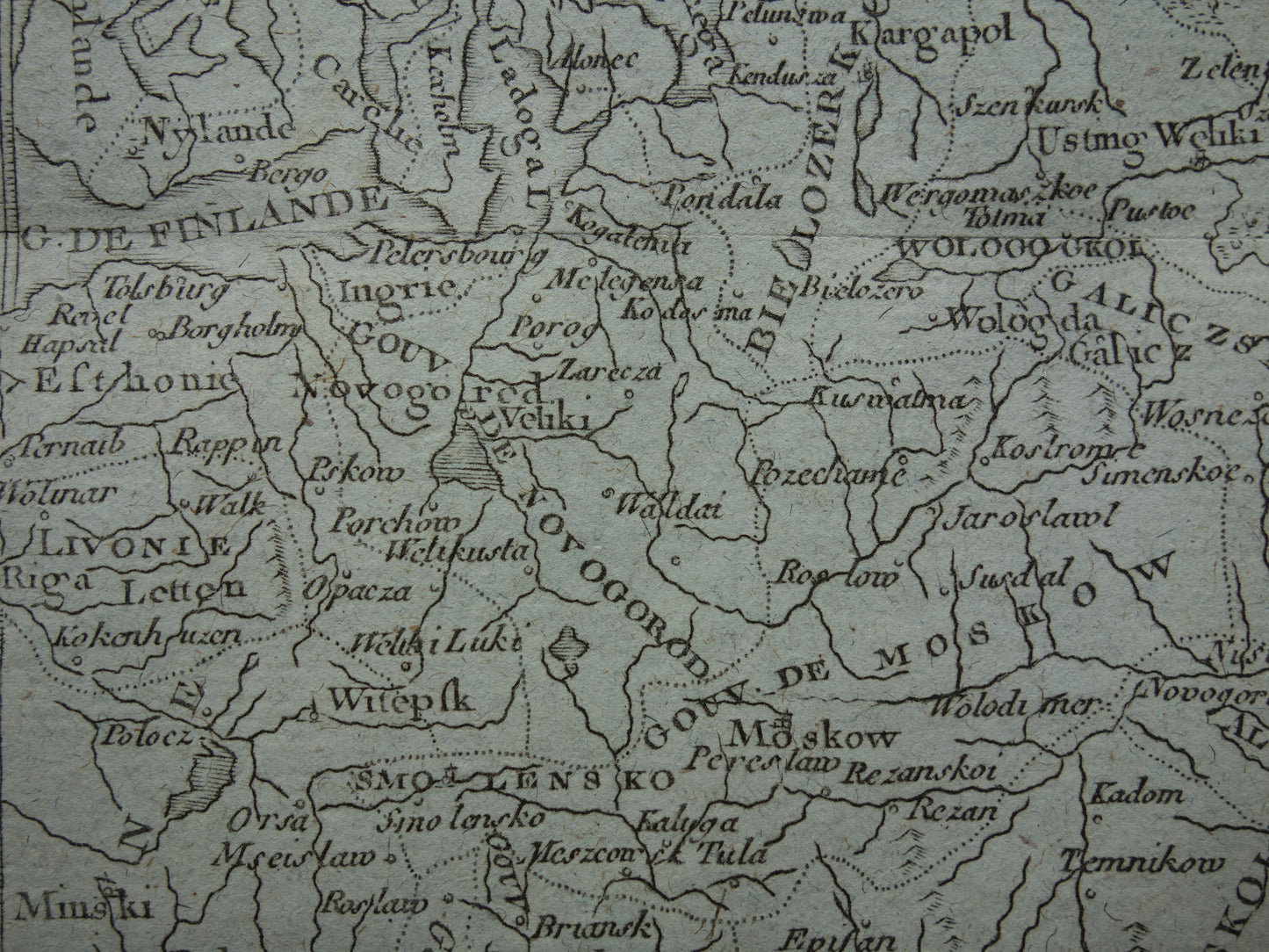 230+ jaar oude kaart van Europees Rusland uit 1793 Originele antieke landkaart