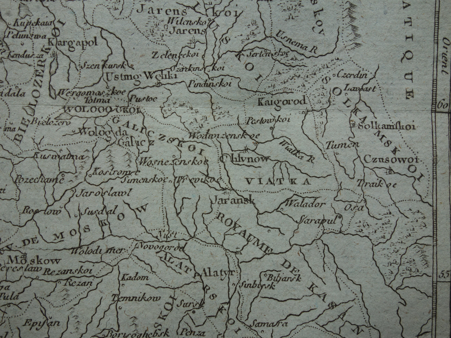 230+ jaar oude kaart van Europees Rusland uit 1793 Originele antieke landkaart