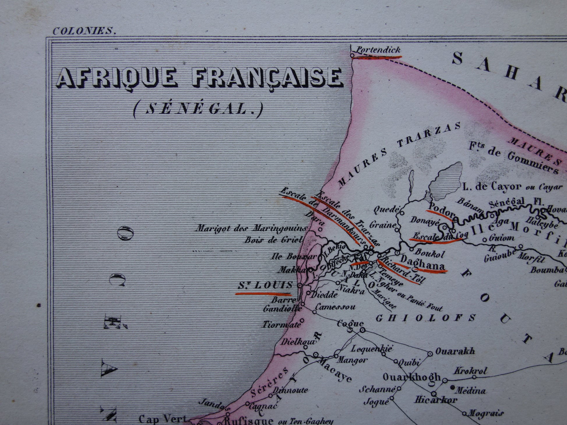dakar senegal goree st. louis antieke print