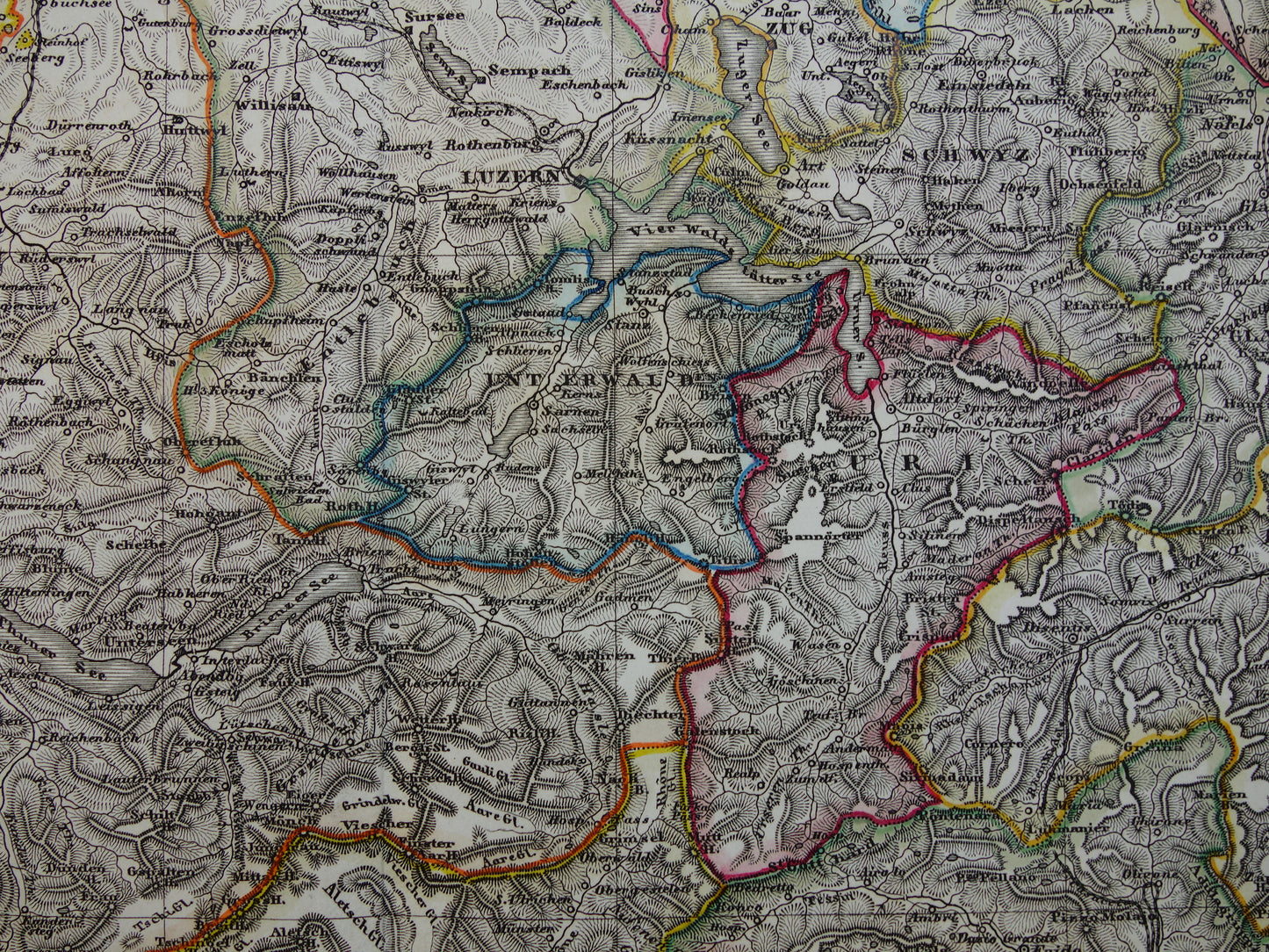 SWITZERLAND antique map of Switzerland 1860 original old map Geneva Zurich Bern with date for sale
